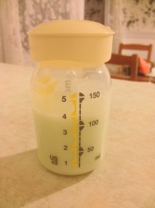 The last bottle of expressed milk