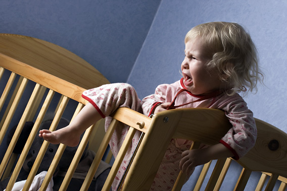 A baby crying it out.